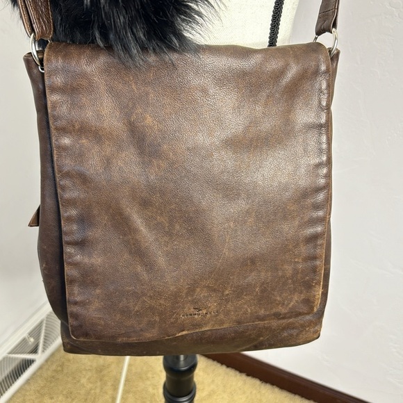 Bruno Rossi Brown Leather Messenger Style Crossbody Bag Made in Italy MCB6734R - Picture 15 of 15
